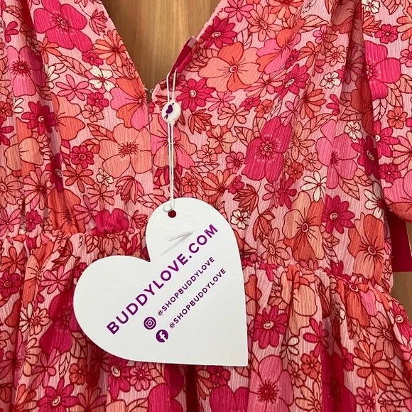 Buddy Love Meme Maxi Dress Tie Shoulder Medium NWT - Picture 5 of 12